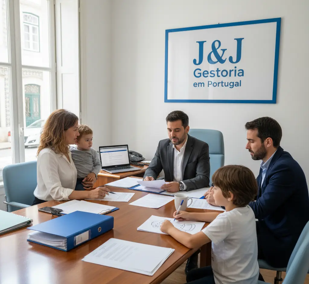 familia de inmigrante recibiendo asesoría integral en Portugal con JJ Gestoria - servicios para inmigrantes en Portugal